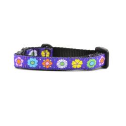 Six Point Pet Cat Breakaway Collar Daisy Chain Purple