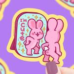 I'm Cute Bunny Vinyl Sticker