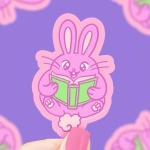 Book Bunny Vinyl Sticker