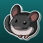 Chinchilla - Black Sticker