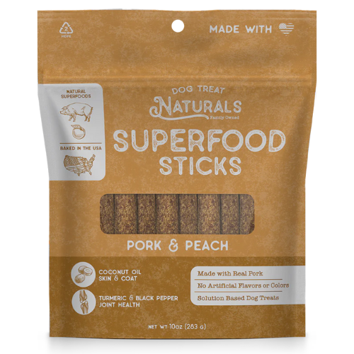 SUPERFOOD STICKS PORK & PEACH 10OZ