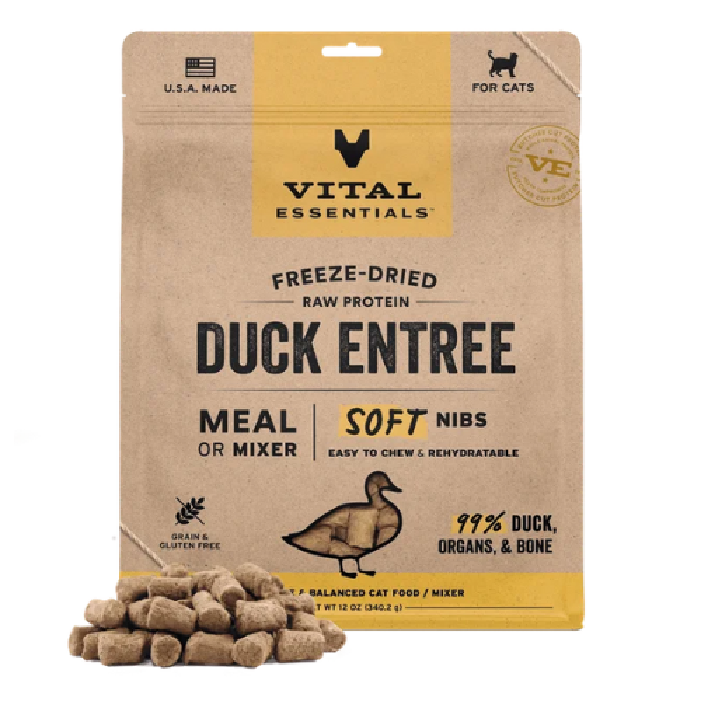 VE Cat FD Soft Nibs Duck 12oz VE Cat FD Soft Nibs Duck 12oz