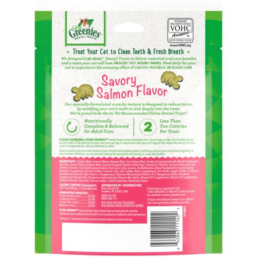 Greenies Feline Adult Cat Dental Treats Savory Salmon 4.6OZ