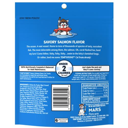 Temptations Classics Crunchy Soft Salmon Adult Cat Treats 6.3 oz
