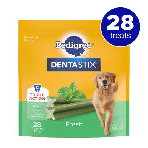Pedigree DENTASTIX Dog Dental Treat Large Breed Fresh 28 count