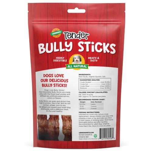 Lennox Tender Bully Sticks Dog Treat 6.5 oz