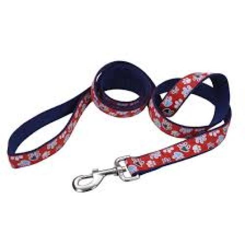 Ribbon Red with Paws Leash