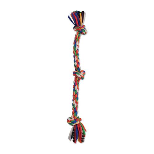 Mammoth Pet Products Cloth Dog Toy Rope 3 Knot Tug