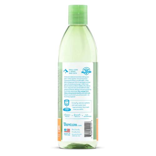 TropiClean F.B. Oral Care Water Additive + Skin Coat Dogs 16 oz
