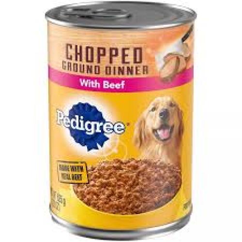 Pedigree Chopped Ground Dinner Beef Adult Wet Dog Food 22 oz