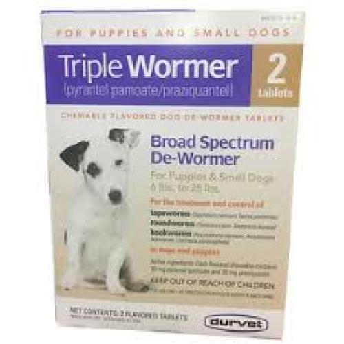 Durvet Triple Wormer Chewable Tablets for Small Dogs & Puppies 2