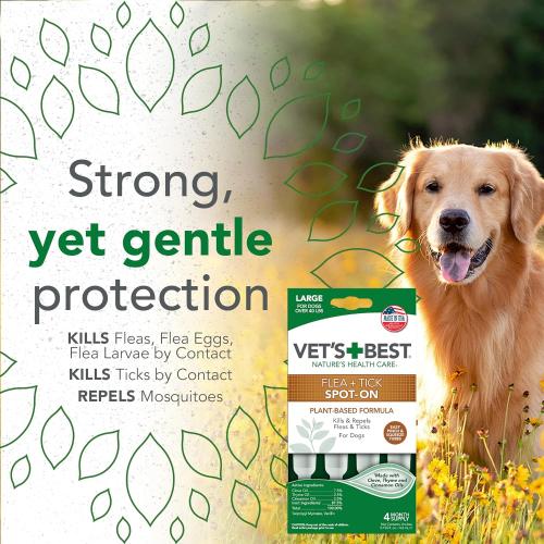 Vet's Best Flea and Tick SpotOn over 40 lbs 4 month