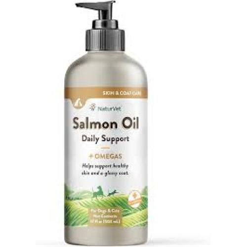 NaturVet Salmon Oil Skin Coat Plus Omegas for Dogs & Cats 17 oz