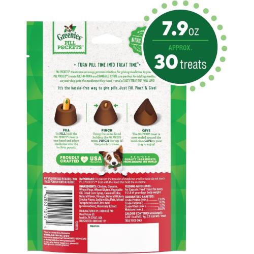 Greenies Pill Pockets for Capsules Hickory Smoked Flavor 30 pack