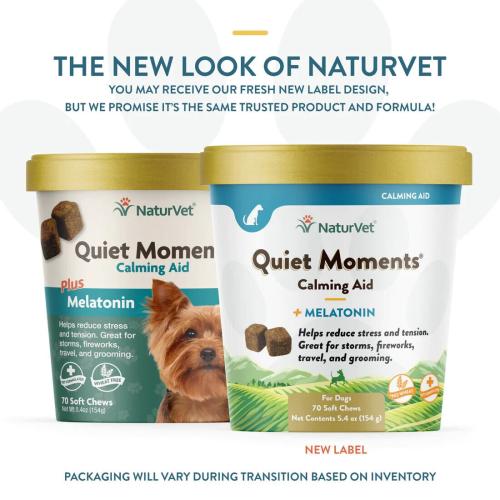 NaturVet Quiet Moments Calming Aid Plus Melatonin Soft Chew 70