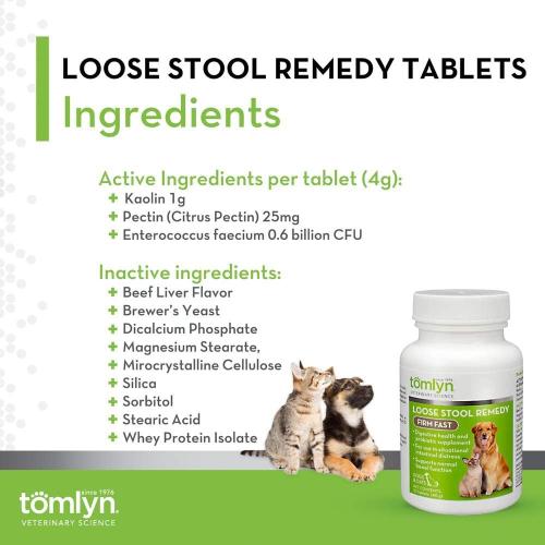 Tomlyn Loose Stool Remedy Firm Fast Tablets for Cats & Dogs 10 tb