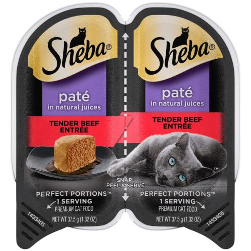 Sheba Perfect Portions Pate Beef Cat Wet Food 1.32 oz