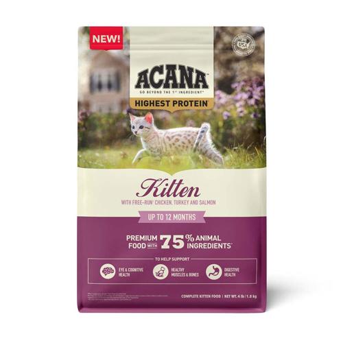 ACANA Kitten High Protein Chicken, Turkey, Salmon Dry Food  4 lbs