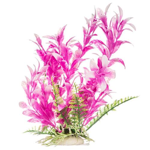 Aquatop Bacopa Aquarium Plant with Weighted Base Pink & White 9in
