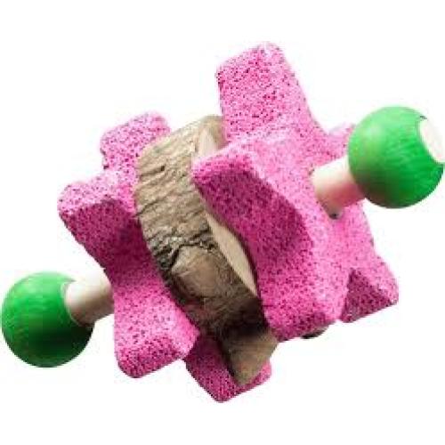 A E Cages Nibbles Star Pumice Dumbbell Small Animal Chew