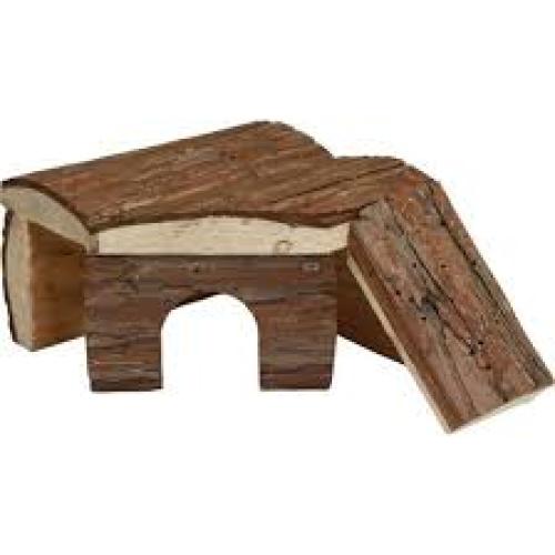 A E Cages Nibbles Log Cabin Small Animal Hut w/Ramp