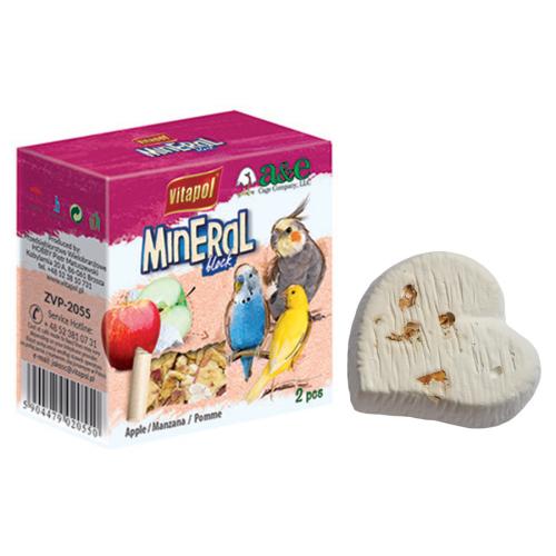 A E Cages Vitapol Infused Mineral Block for Birds Apple 2 piece
