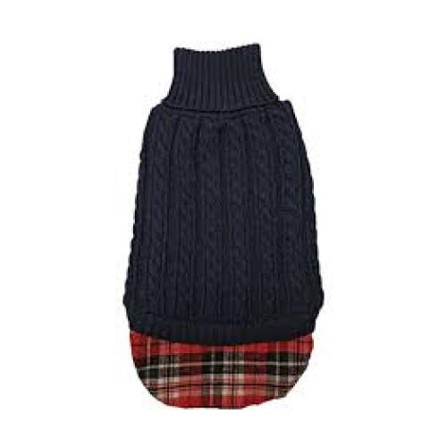 Fashion Pet Navy Blue UnTucked Cable Sweater