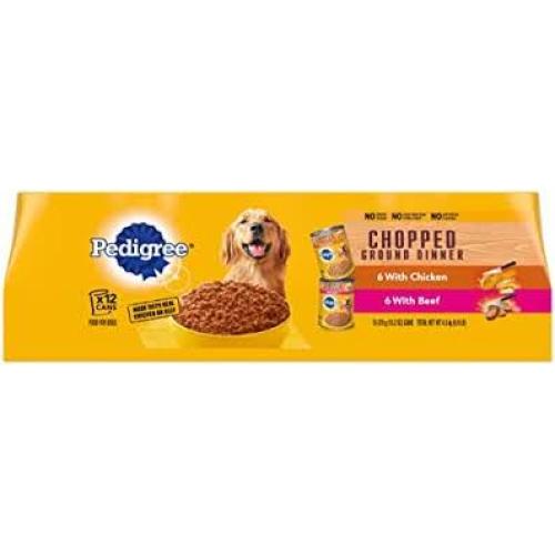 Pedigree Chopped Ground Dinner Chicken & Beef Adult Wet Food 12pk