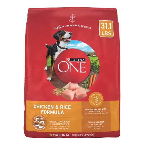 Purina One Real Chicken & Rice Adult Dry Dog Food 31.1 lb