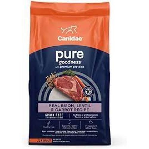 CANIDAE PURE GrainFree LID Dry Dog Food Bison,lentilcarrot 10 Ib