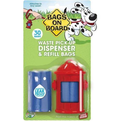 Bags on Board Fire Hydrant Waste Pickup Bag Dispenser 30 bags