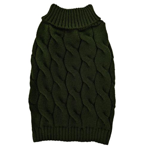 Fashion Pet Twisted Cable Sweater Forest SM