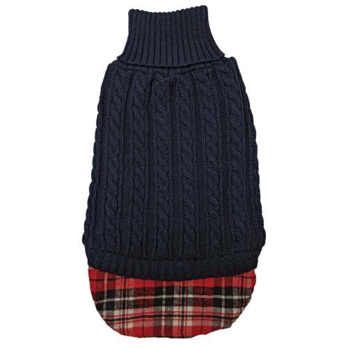 Fashion Pet UnTucked cable Sweater Navy LG