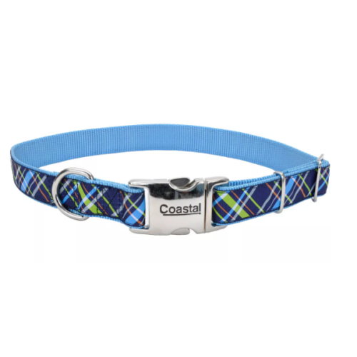 Coastal Ribbon Navy Blue Plaid