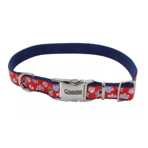 Coastal Red With Paws Collar