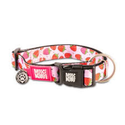 MAX&MOLLY Smart ID Dog Collar Strawberry Dream M 13-21"