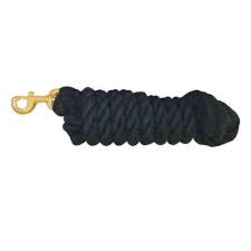 LEAD ROPE COTTON W/BR BOLT-BLACK