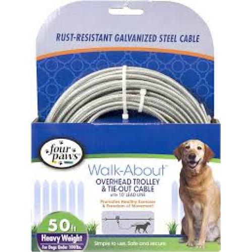 Four Paws Heavy Weight Dog Trolley Exerciser Silver, 1ea/50 Foot