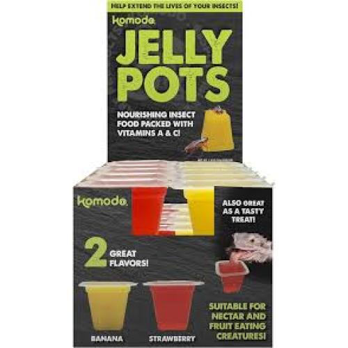 Komodo Jelly Pots Fruit Flavor Display Strawberry & Banana, 1ea/20 ct, 1.3Oz Per Cup