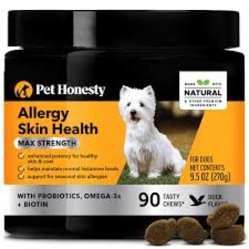 PetHonesty Salmon SkinHealth Snacks Skin & Coat Soft Chews Dog Supplement, 90 count