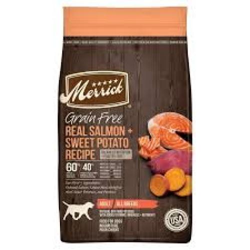 Merrick Grain-Free Chicken-Free Real Salmon & Sweet Potato Recipe Dry Dog Food 22lb