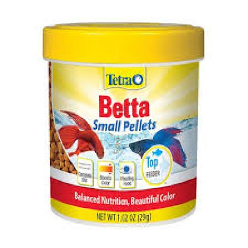 Tetra Betta Floating Mini Pellets Color Enhancing Fish Food, 1.02-oz jar