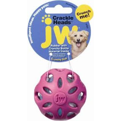 JW Pet Crackle Heads Crackle Ball Dog Toy Assorted, 1ea/SM
