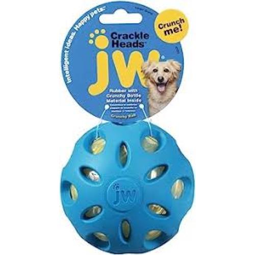 JW Pet Crackle Heads Crackle Ball Dog Toy Assorted, 1ea/LG