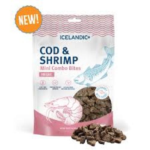 Icelandic+ Grain-Free Mini Cod & Shrimp Combo Bites Adult Crunchy Cat Treats, 1.7-oz bag