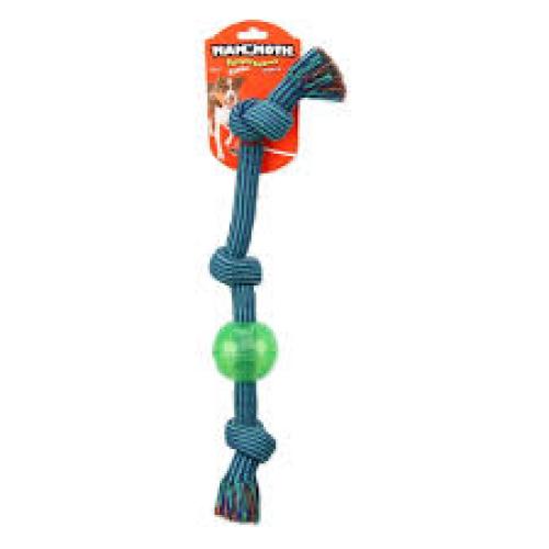 Mammoth Pet Products Braidys Tug With Tpr Ball Dog Toy Assorted 11 In, Small