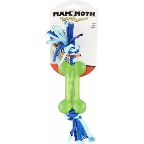 Mammoth Pet Products Cloth Dog Toy Rope w/TPR Bone Assorted 1ea/SM