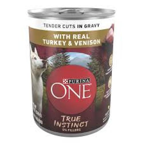Purina ONE True Instinct Tender Cuts in Gravy Dog Food Formula With Real Turkey & Venison 13 oz