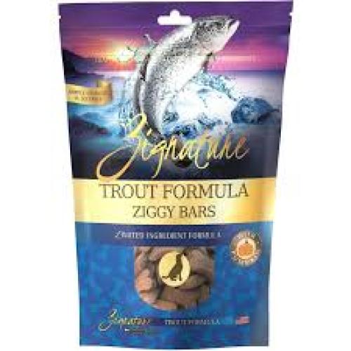 Zignature Trout  Formula Ziggy Bars Biscuit Dog Treats 12oz