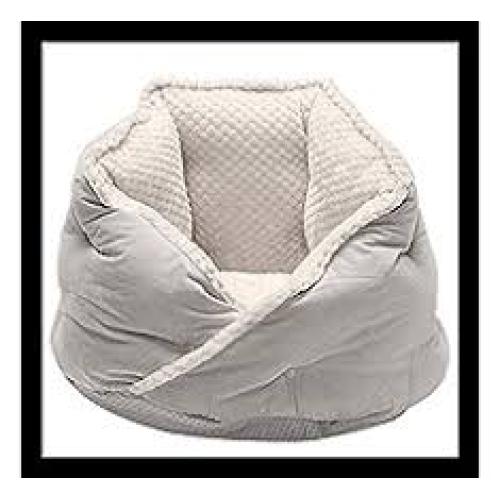 Furhaven Pet Bed for Cats and Small Dogs - Minky Plush and Velvet Wraparound Calming Hug Bed